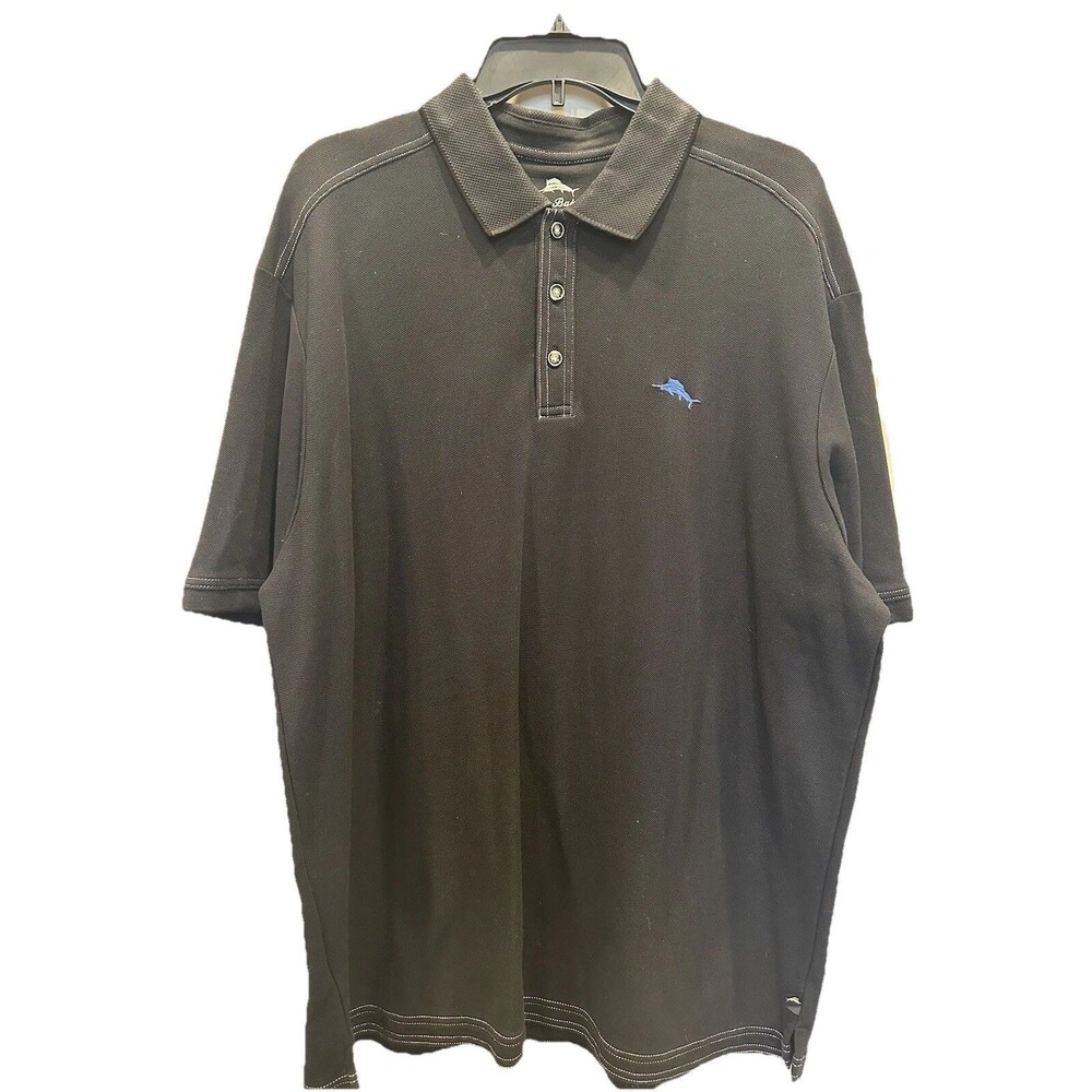Tommy Bahama Black Polo Pima Cotton XL Men’s Casual Comfort Travel Golf Logo